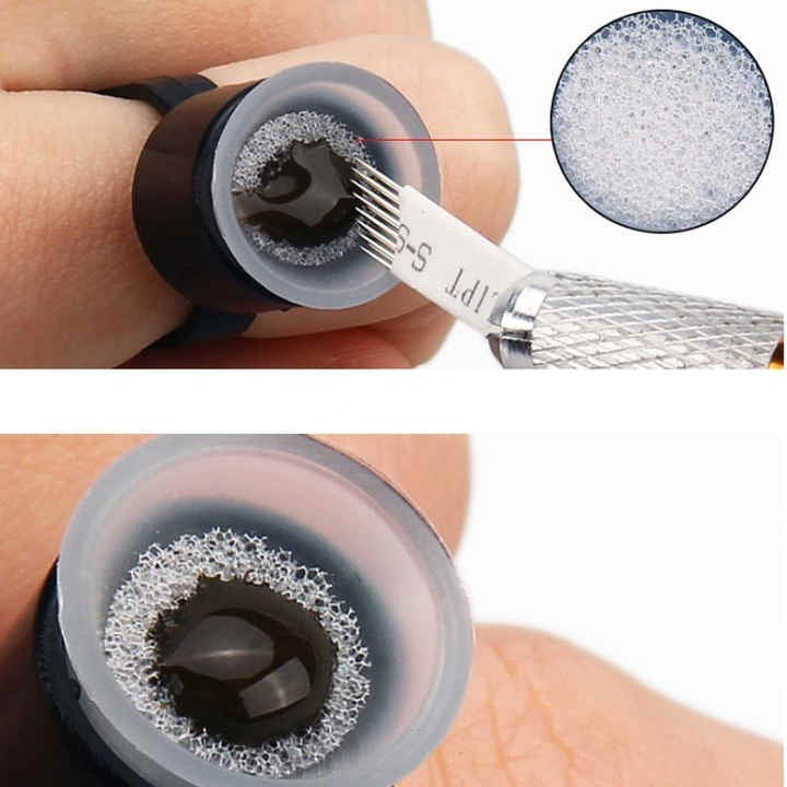 Disposable Pigment Ring Cups with Sponge – (100PCS)